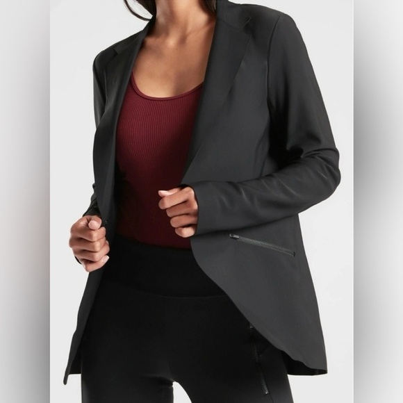 Athleta Interstellar Black Blazer SZ 10 Athleisure Casual Lightweight NWT - Picture 3 of 12